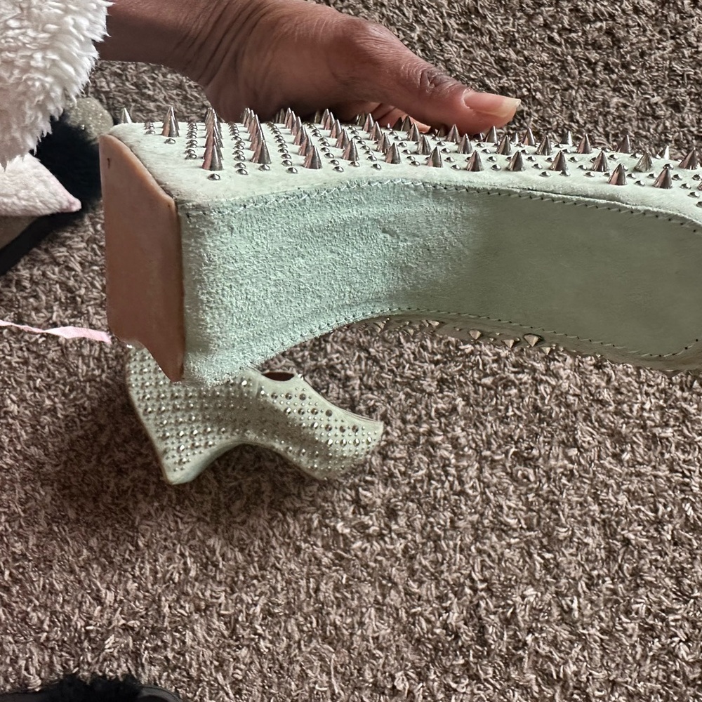 Jeffrey Campbell Studded Platform Wedges - Light Green - Picture 2 of 5
